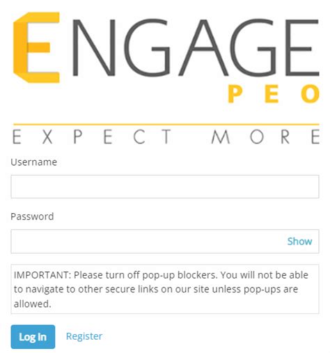 Designed for employers with 50 benefit eligible employees Expect More From Your PEO Engage PEO is a leading professional employer organization providing HR outsourcing solutions to small and mid-sized businesses across the U. . Engage peo employee portal